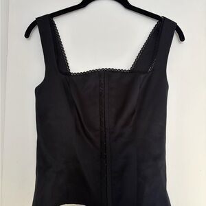 Reformation Black Lace Trim Bustier Top